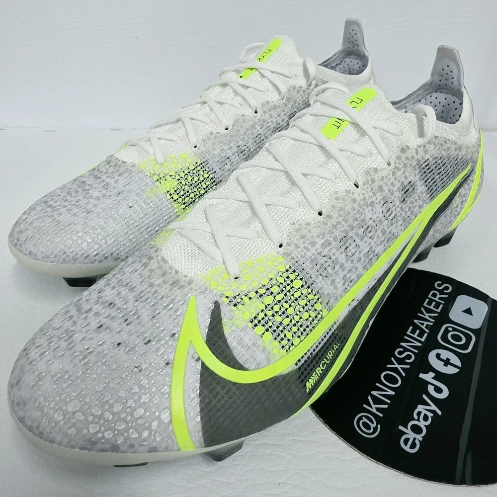 Nike Mercurial Vapor 14 Elite FG White Volt Soccer CQ7635-107 Men's Size 11